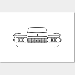 Oldsmobile 88 classic car black outline graphic Posters and Art